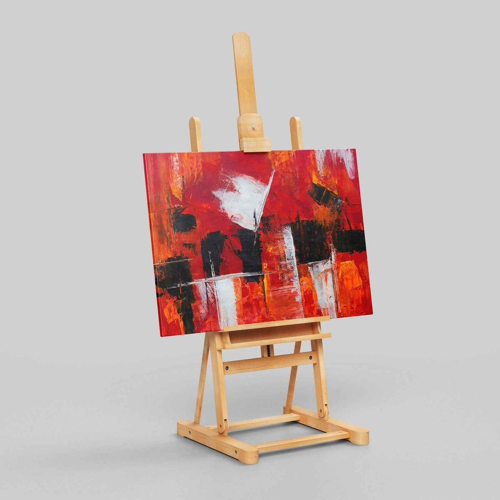 Red Abstract Brush Stoke - Framed Canvas Wall Art Print | House Prints