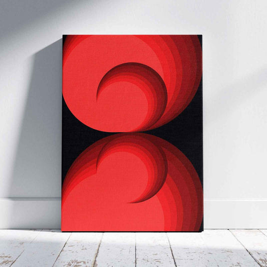 Red Abstract Circle Rotations - Framed Canvas Wall Art Print - House Prints