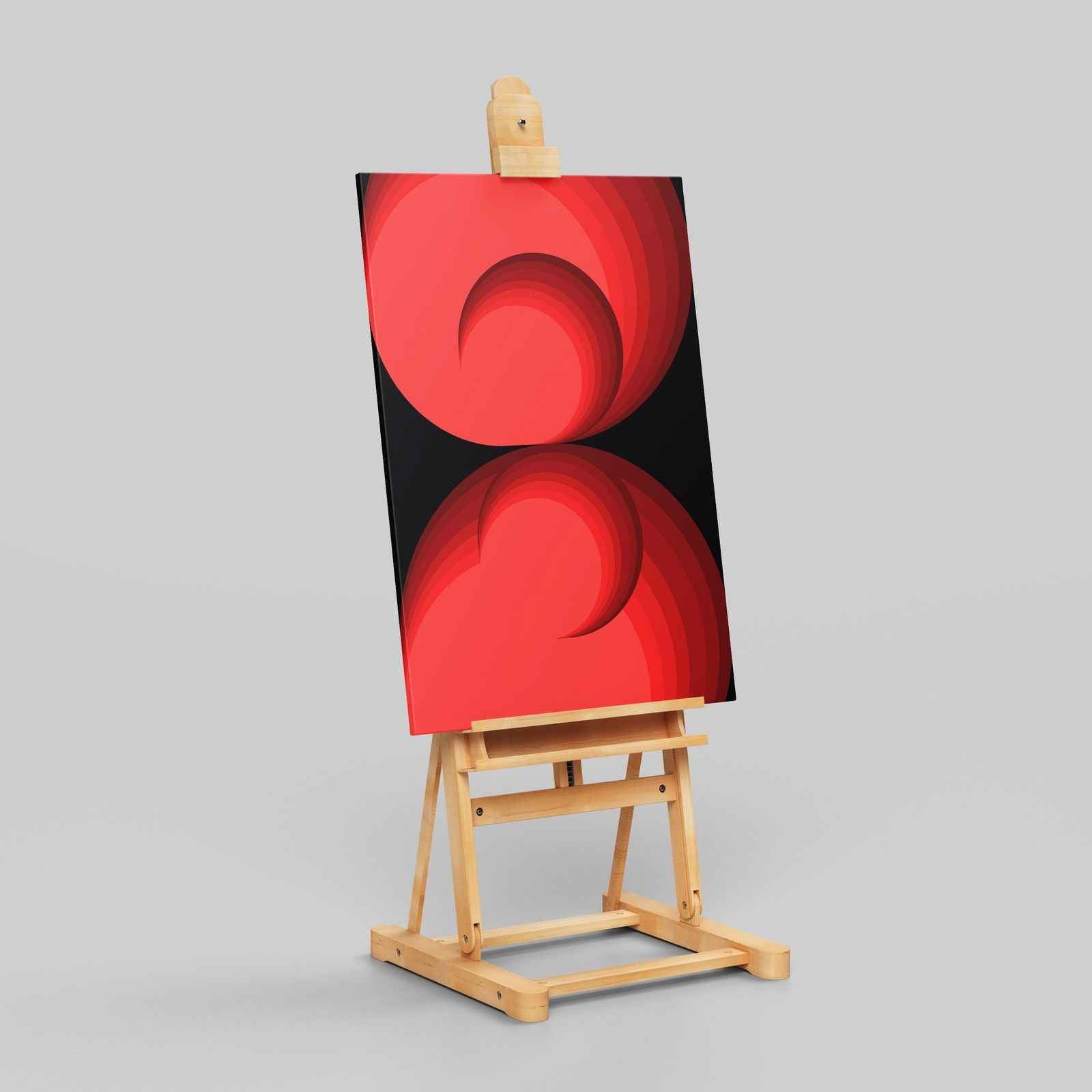 Red Abstract Circle Rotations - Framed Canvas Wall Art Print | House Prints