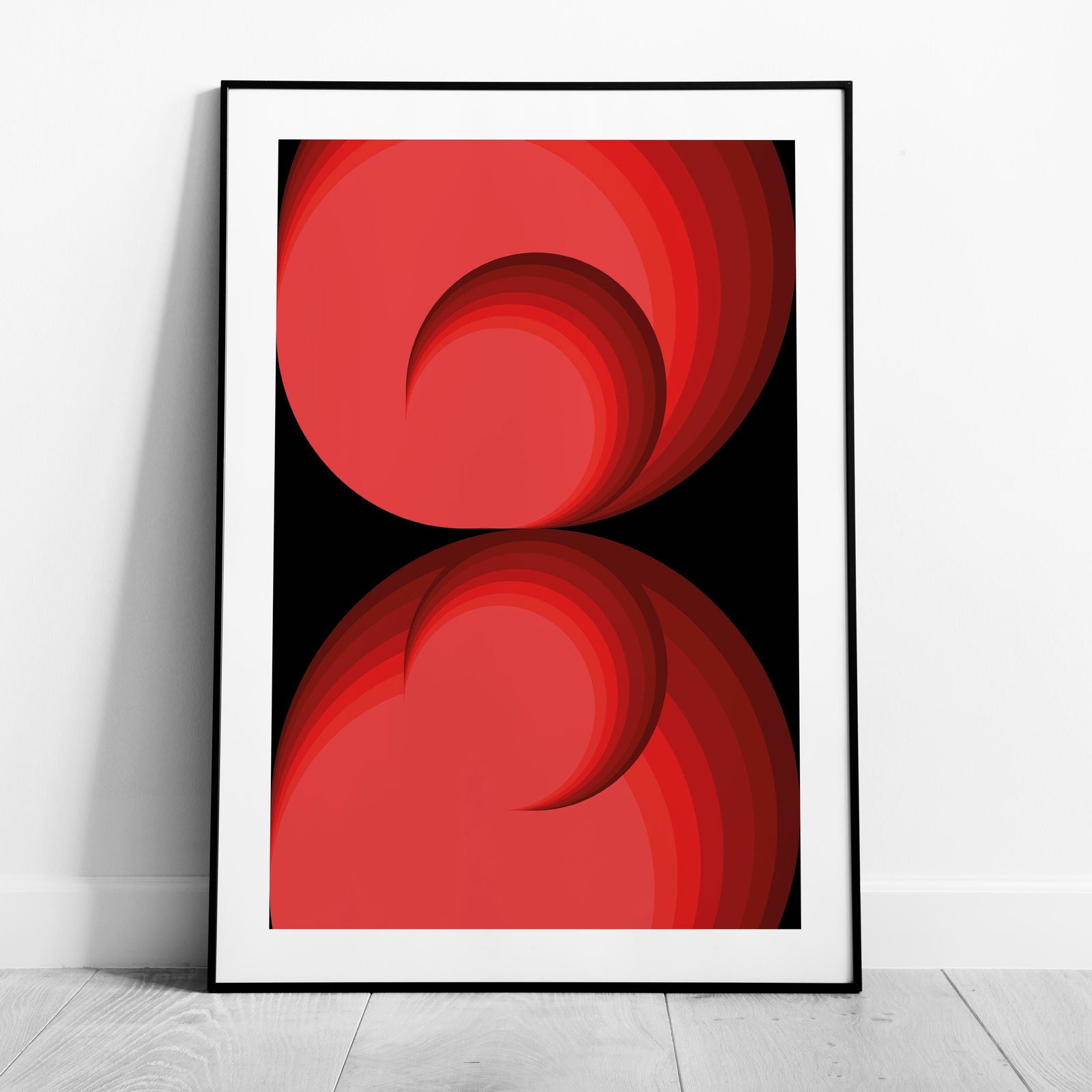 Red Abstract Circle Rotations - Rolled Poster Wall Art Print | House Prints