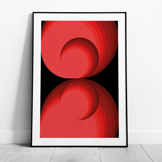 Red Abstract Circle Rotations - Rolled Poster Wall Art Print - House Prints