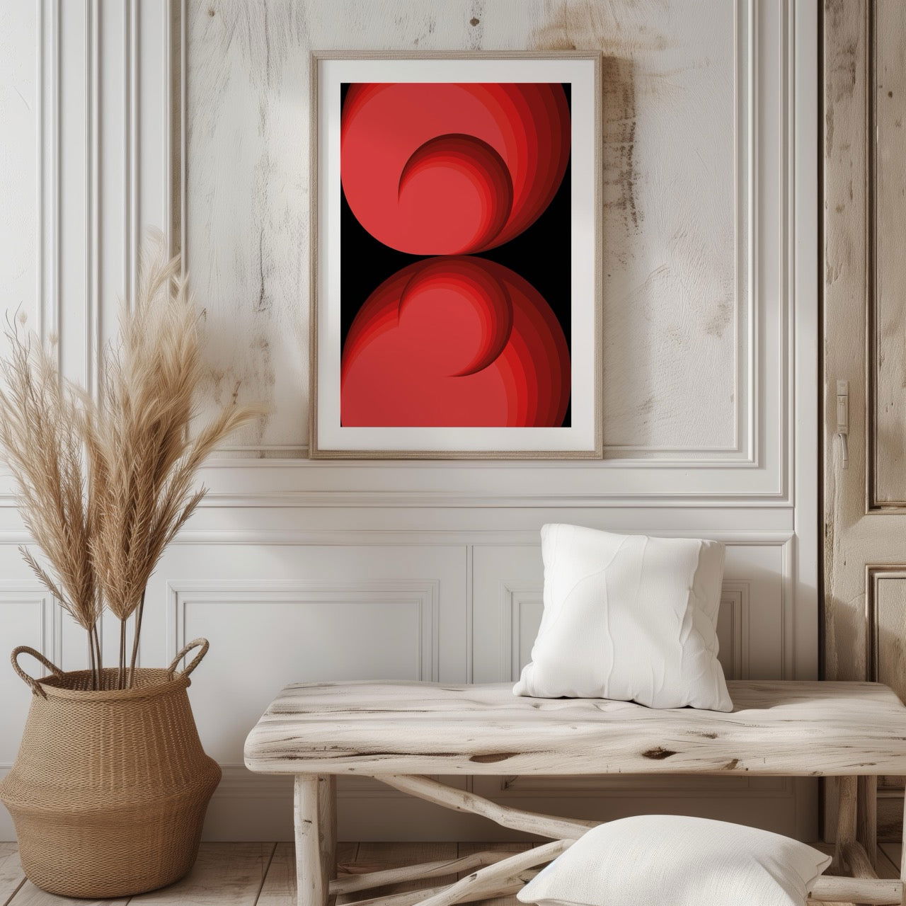Red Abstract Circle Rotations - Rolled Poster Wall Art Print | House Prints