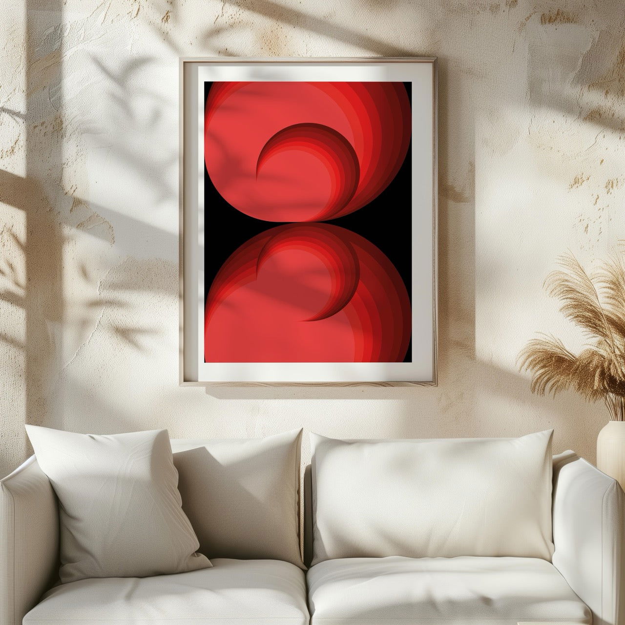 Red Abstract Circle Rotations - Rolled Poster Wall Art Print | House Prints