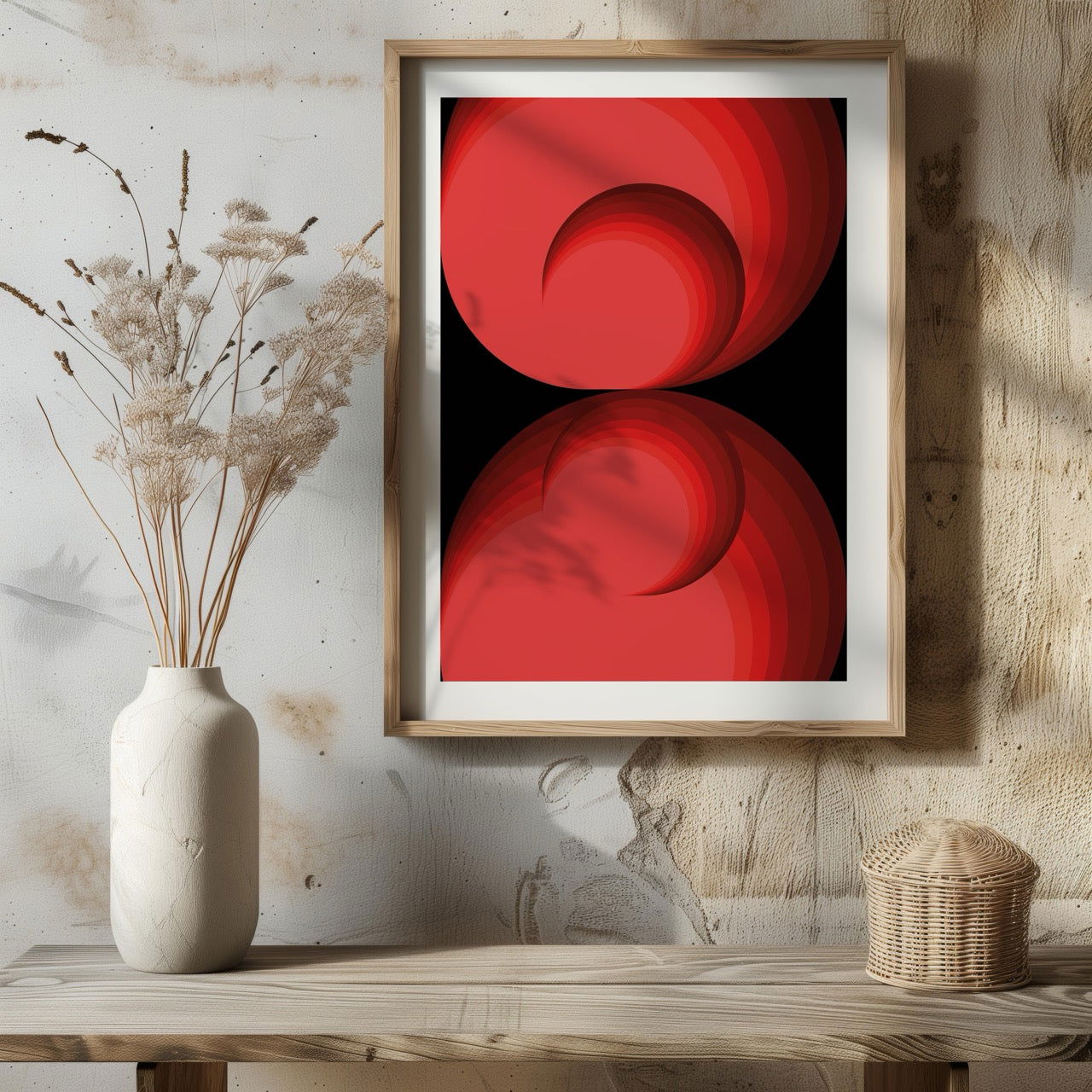 Red Abstract Circle Rotations - Rolled Poster Wall Art Print | House Prints