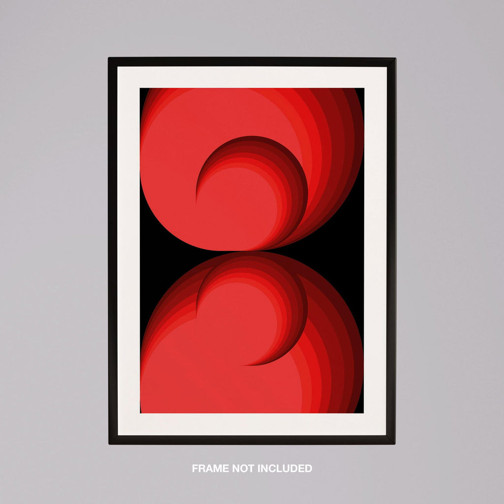 Red Abstract Circle Rotations - Rolled Poster Wall Art Print | House Prints