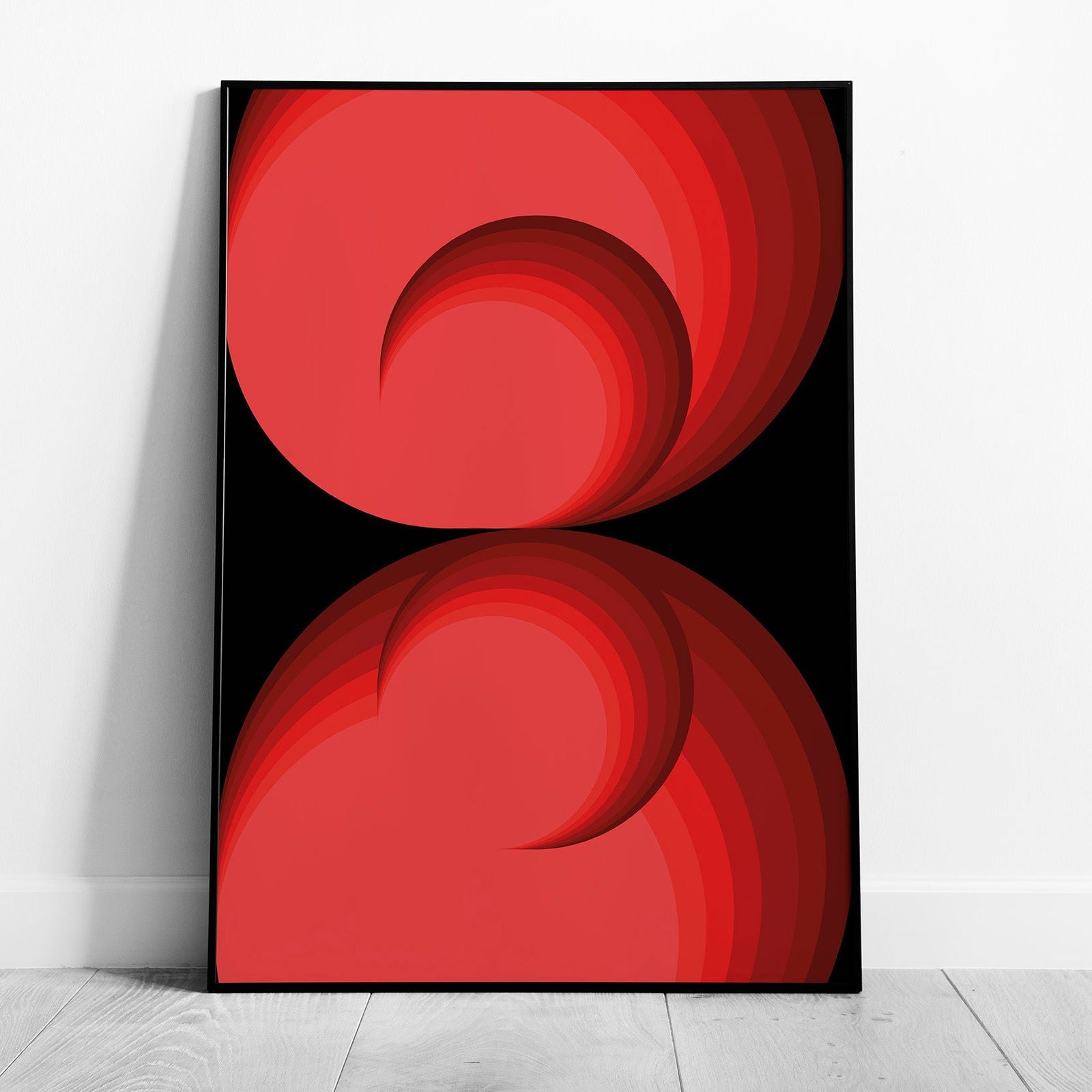 Red Abstract Circle Rotations - Rolled Poster Wall Art Print | House Prints