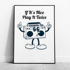 Retro Cartoon Music Boombox If It's Nice - Rolled Poster Wall Art Print
