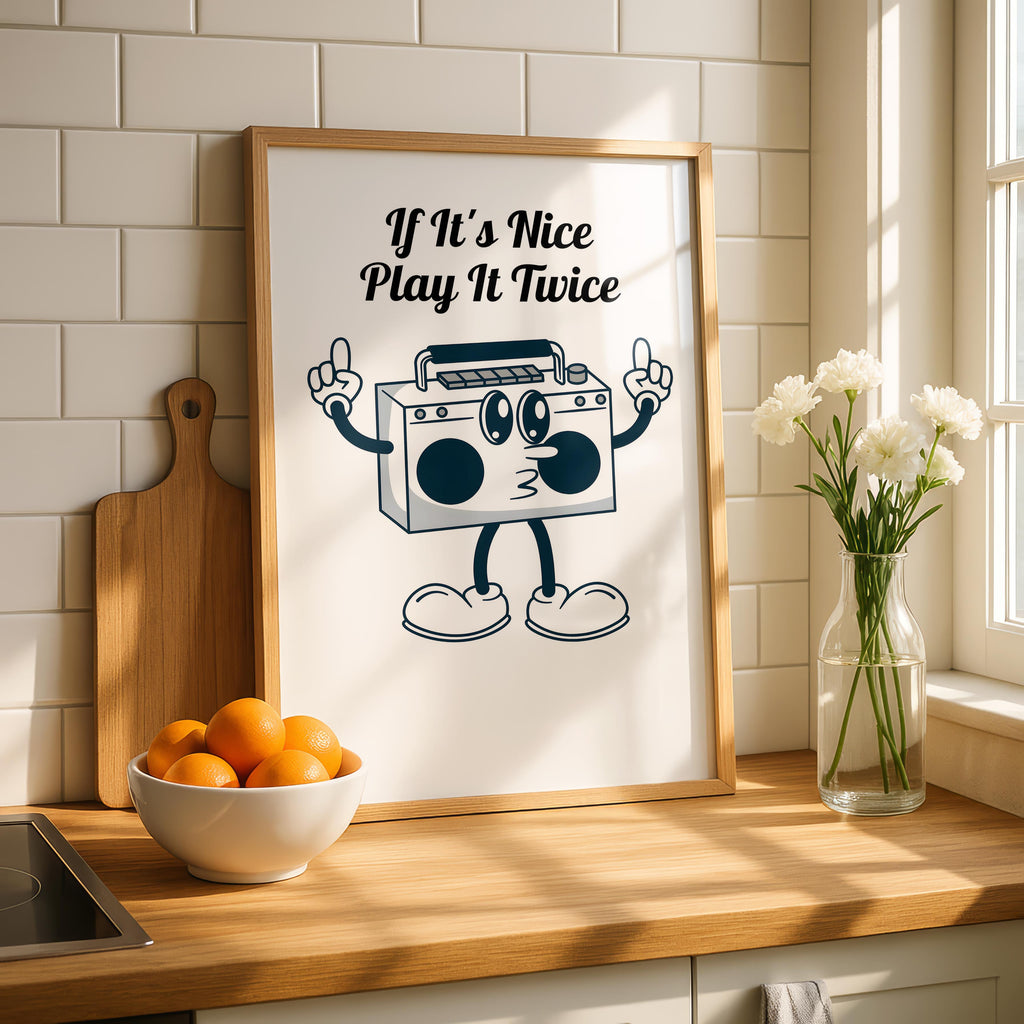 Retro Cartoon Music Boombox If It's Nice - Rolled Poster Wall Art Print