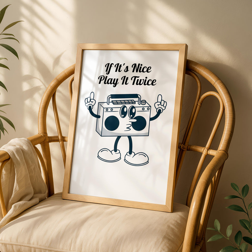 Retro Cartoon Music Boombox If It's Nice - Rolled Poster Wall Art Print
