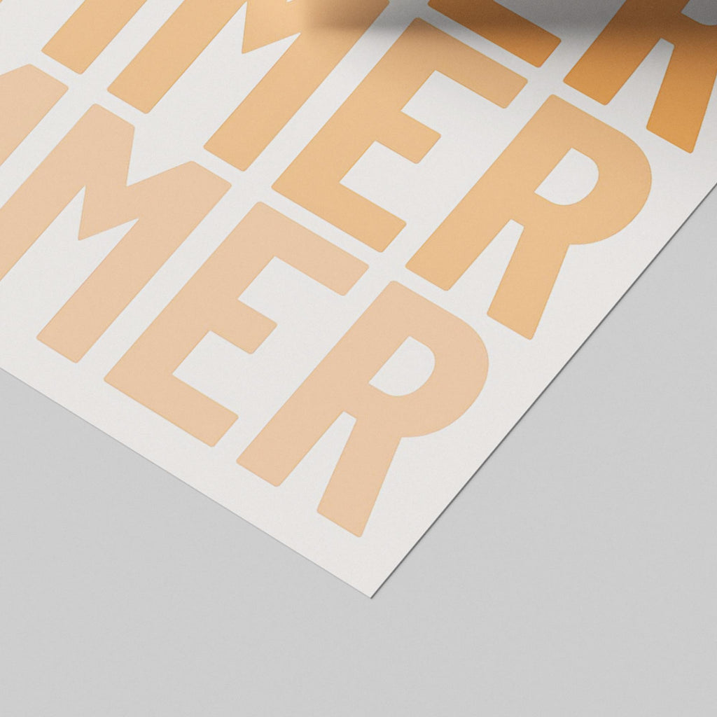 Retro Orange Summer Sun Typography - Rolled Poster Wall Art Print | House Prints