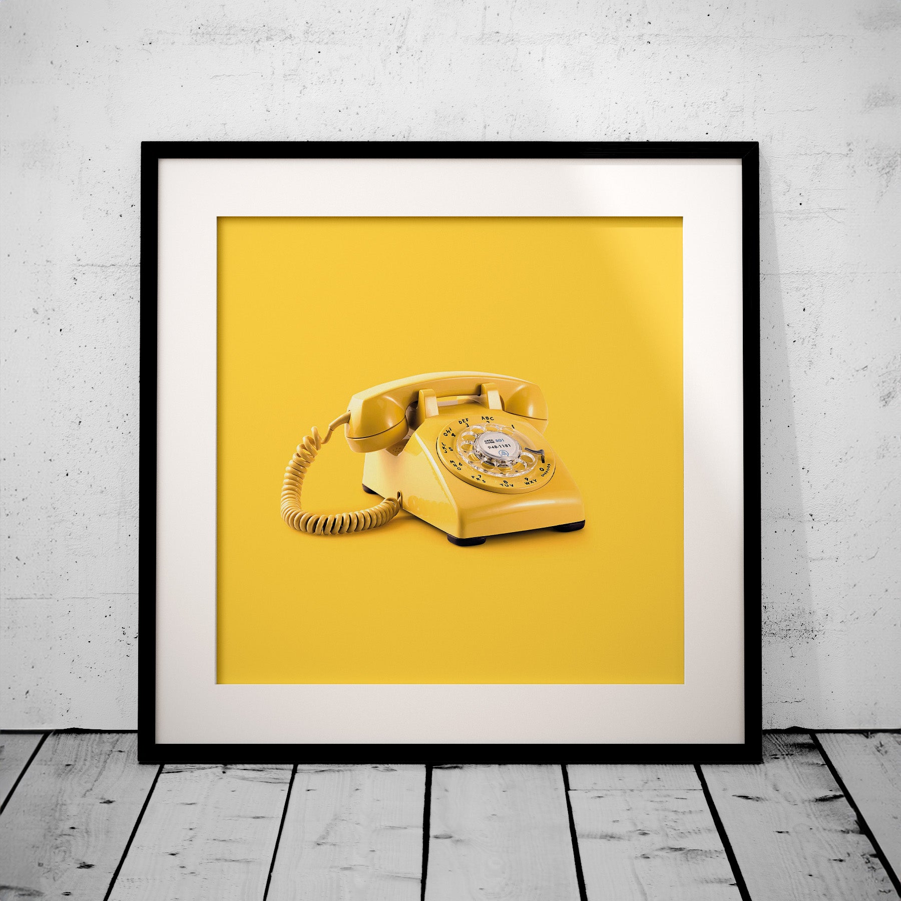 Retro Yellow Telephone Pop Art - Rolled Poster Wall Art Print | House Prints