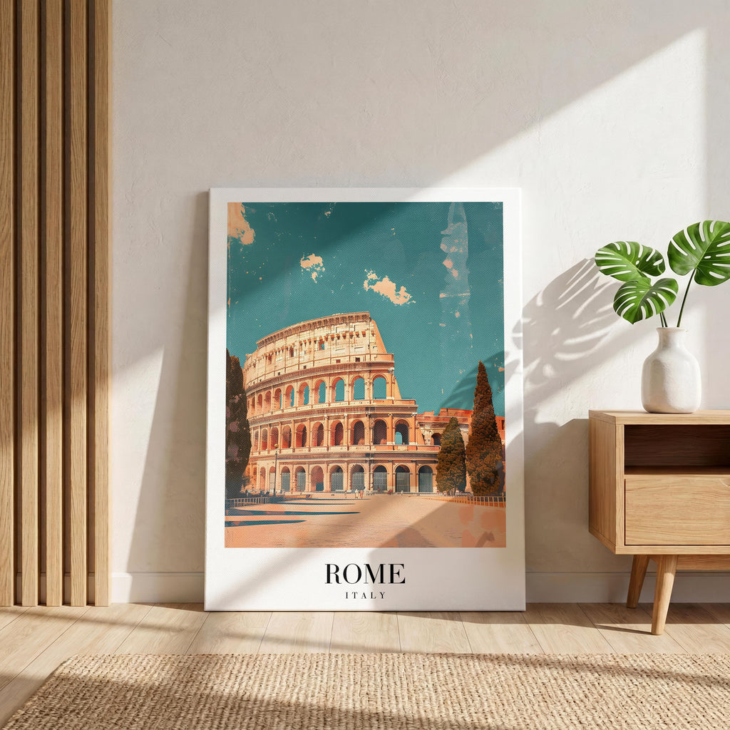 Rome Italy World City Travel Art - Framed Canvas Wall Art Print