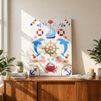 Sail Away (Cream) - Seta Zakian - Framed Canvas Wall Art Print