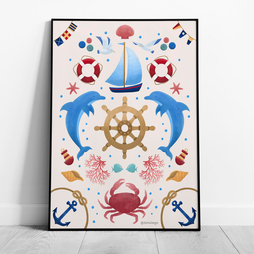Sail Away (Cream) - Seta Zakian - Rolled Poster Wall Art Print