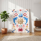 Sail Away (Cream) - Seta Zakian - Framed Canvas Wall Art Print