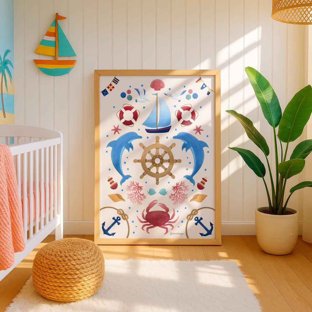 Sail Away (Cream) - Seta Zakian - Rolled Poster Wall Art Print