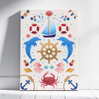 Sail Away (Cream) - Seta Zakian - Framed Canvas Wall Art Print