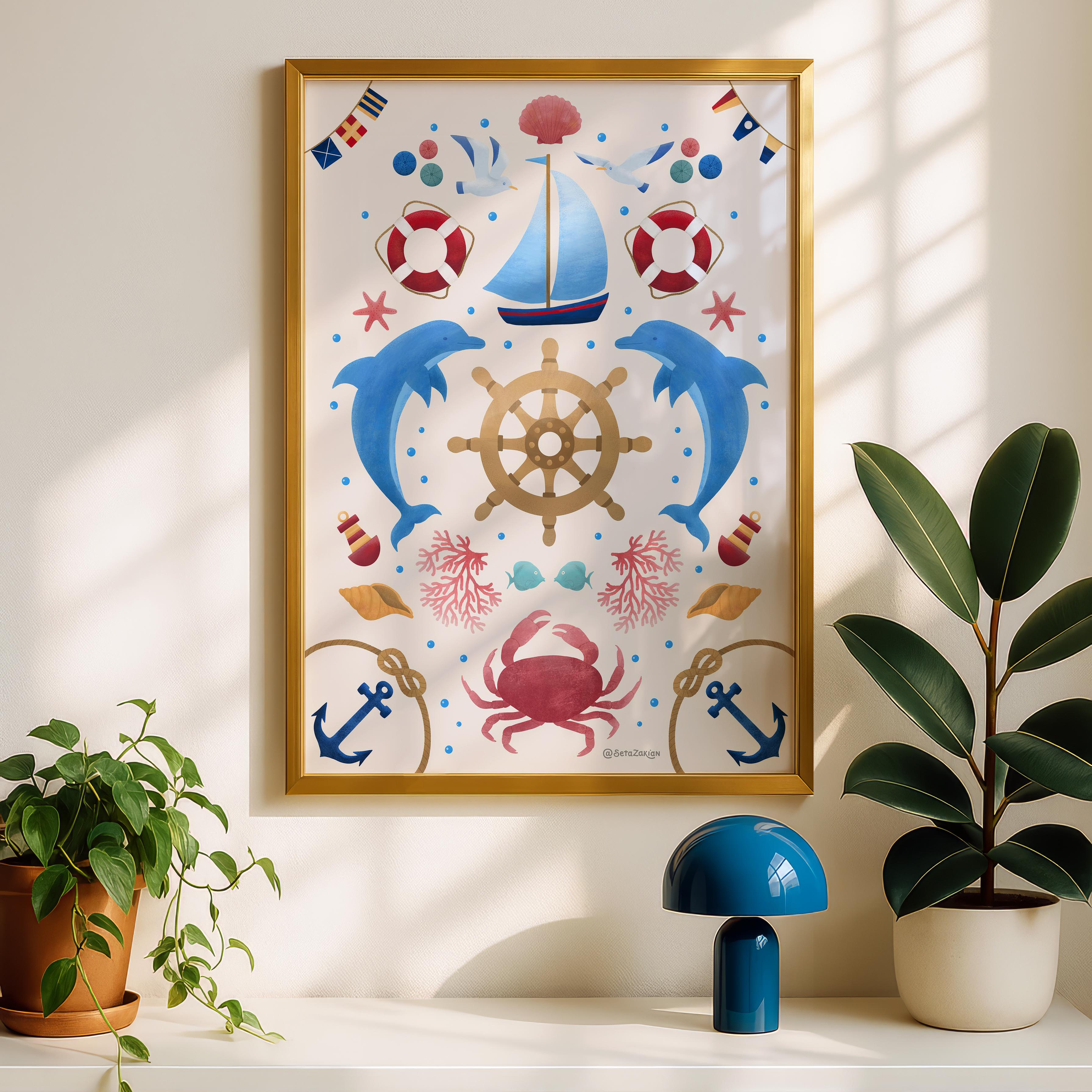 Sail Away (Cream) - Seta Zakian - Rolled Poster Wall Art Print