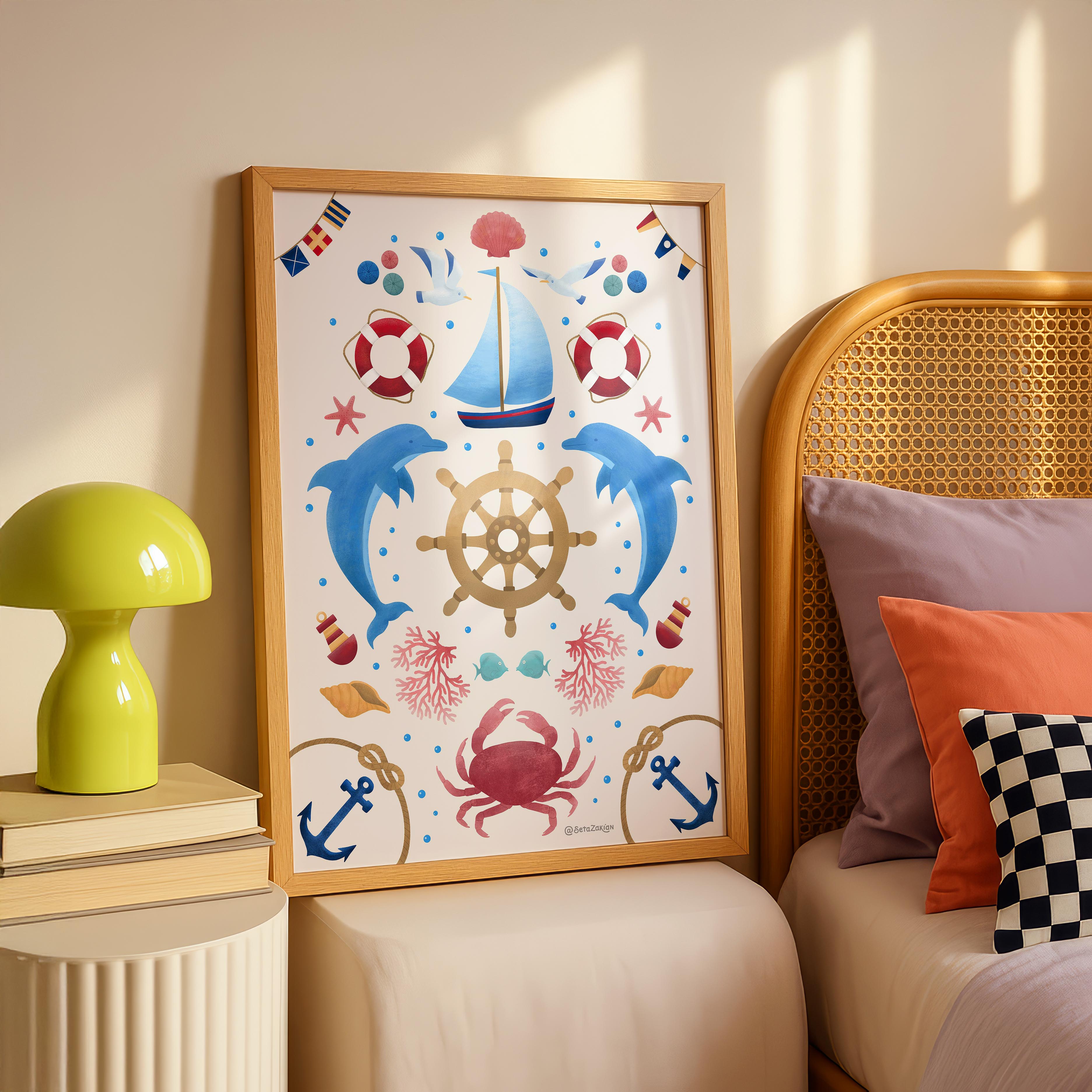 Sail Away (Cream) - Seta Zakian - Rolled Poster Wall Art Print