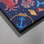 Sail Away (Navy) - Seta Zakian - Framed Canvas Wall Art Print