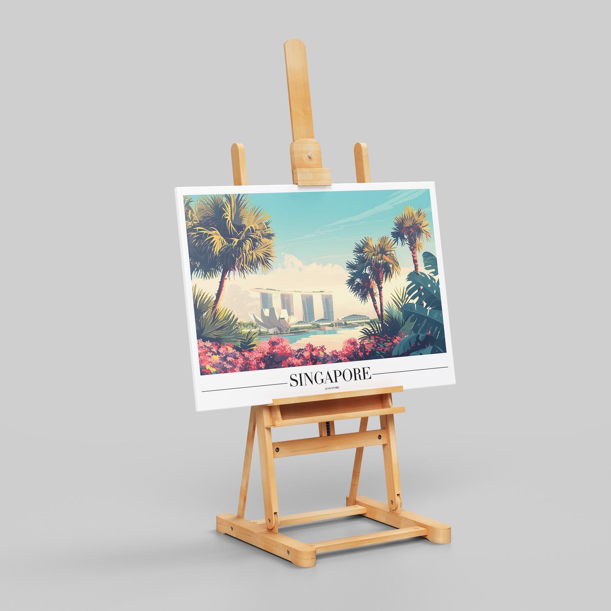 Vibrant Singapore City World Travel - Framed Canvas Wall Art Print - House Prints