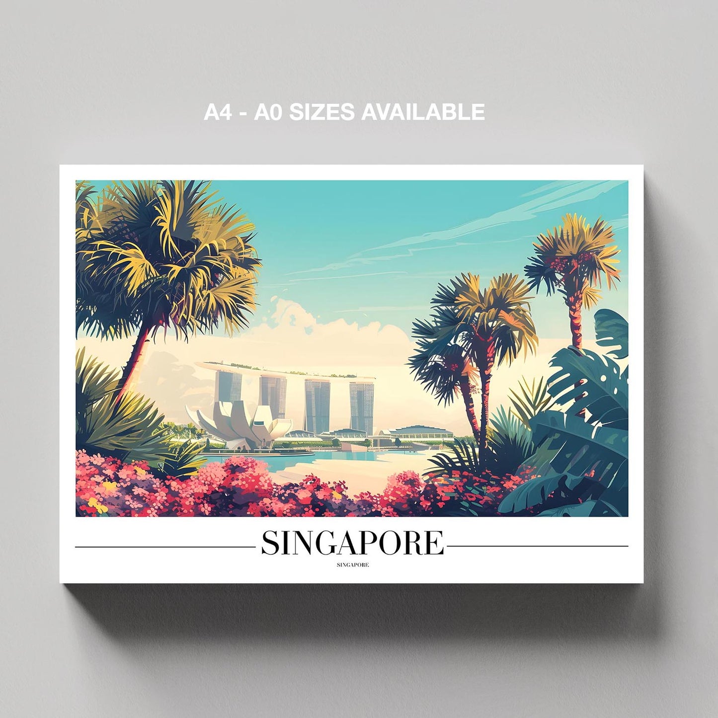 Vibrant Singapore City World Travel - Framed Canvas Wall Art Print - House Prints