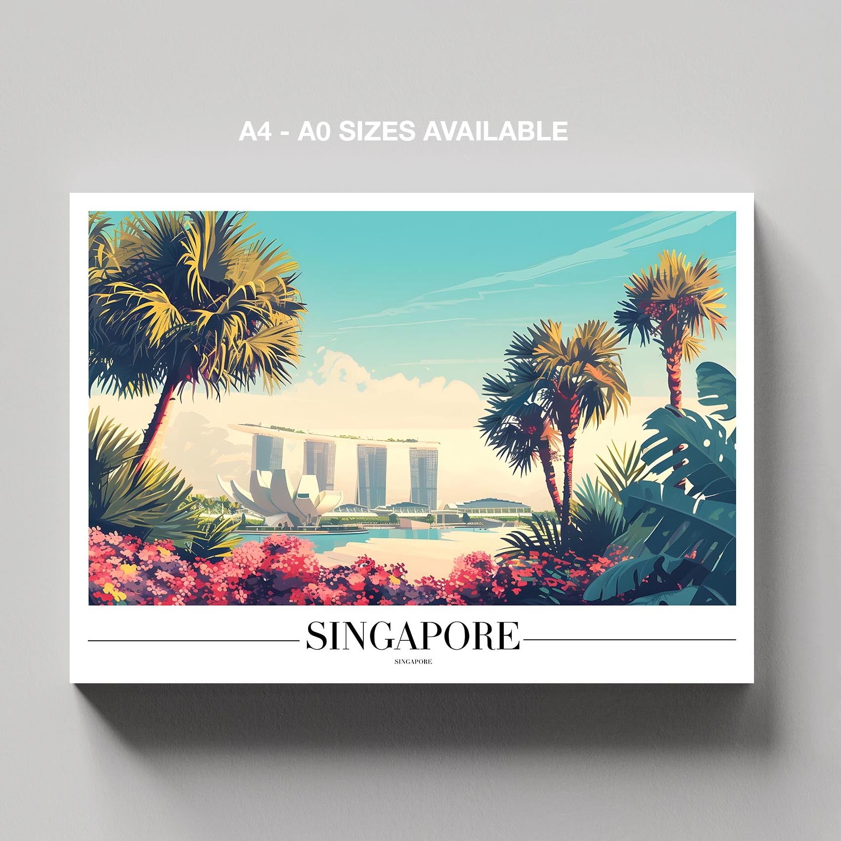 Vibrant Singapore City World Travel - Framed Canvas Wall Art Print - House Prints