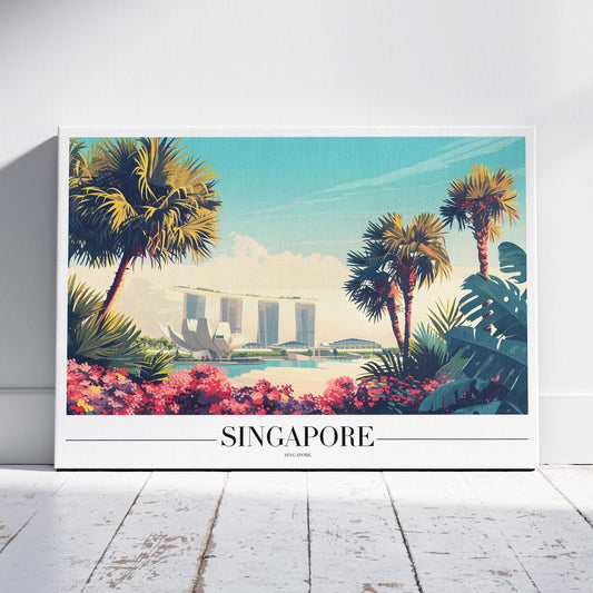 Vibrant Singapore City World Travel - Framed Canvas Wall Art Print - House Prints