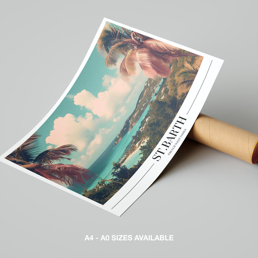 Tropical St. Barth Beach World Travel - Rolled Poster Wall Art Print | House Prints