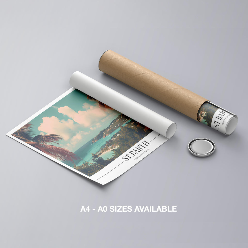 Tropical St. Barth Beach World Travel - Rolled Poster Wall Art Print | House Prints