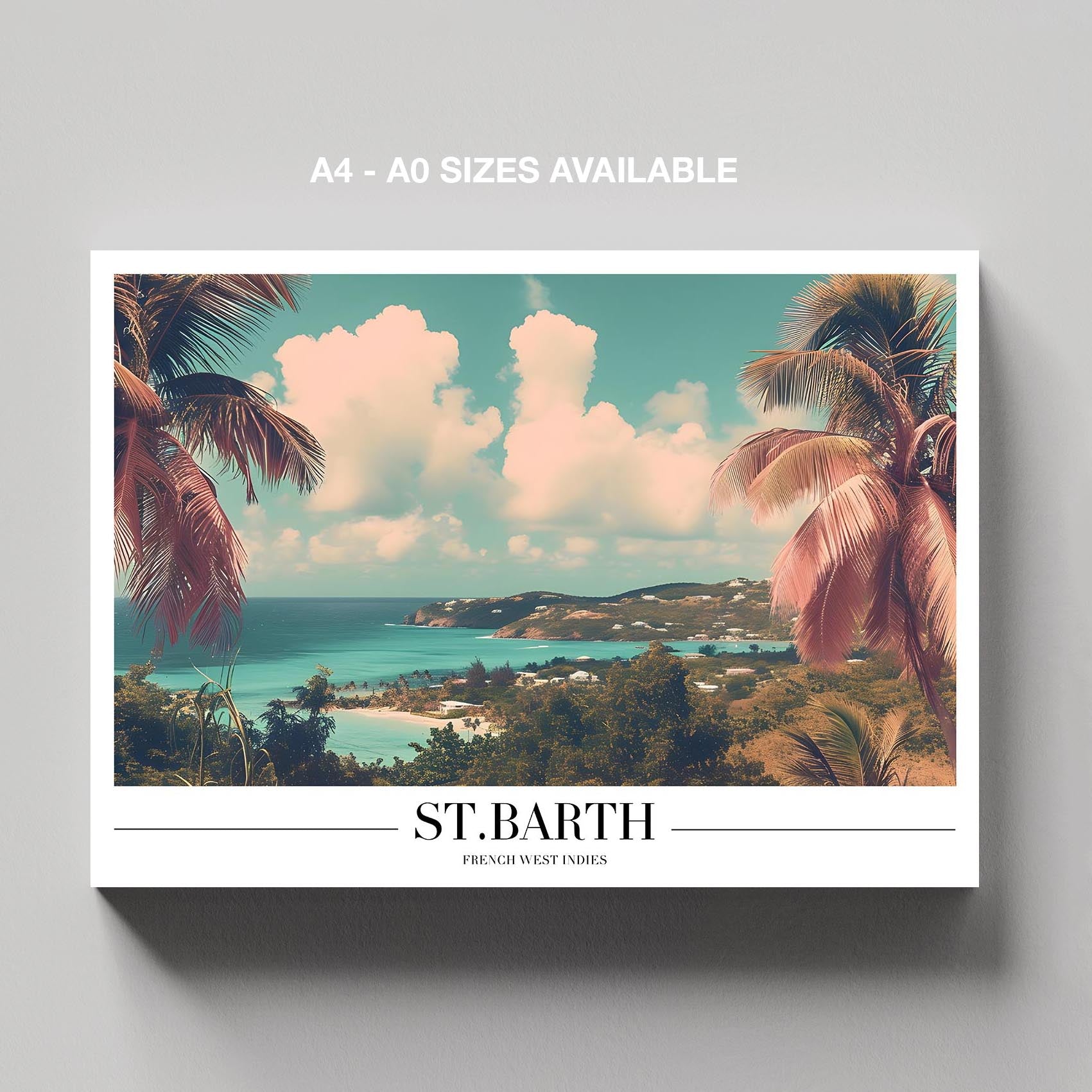 Tropical St. Barth Beach World Travel - Framed Canvas Wall Art Print | House Prints