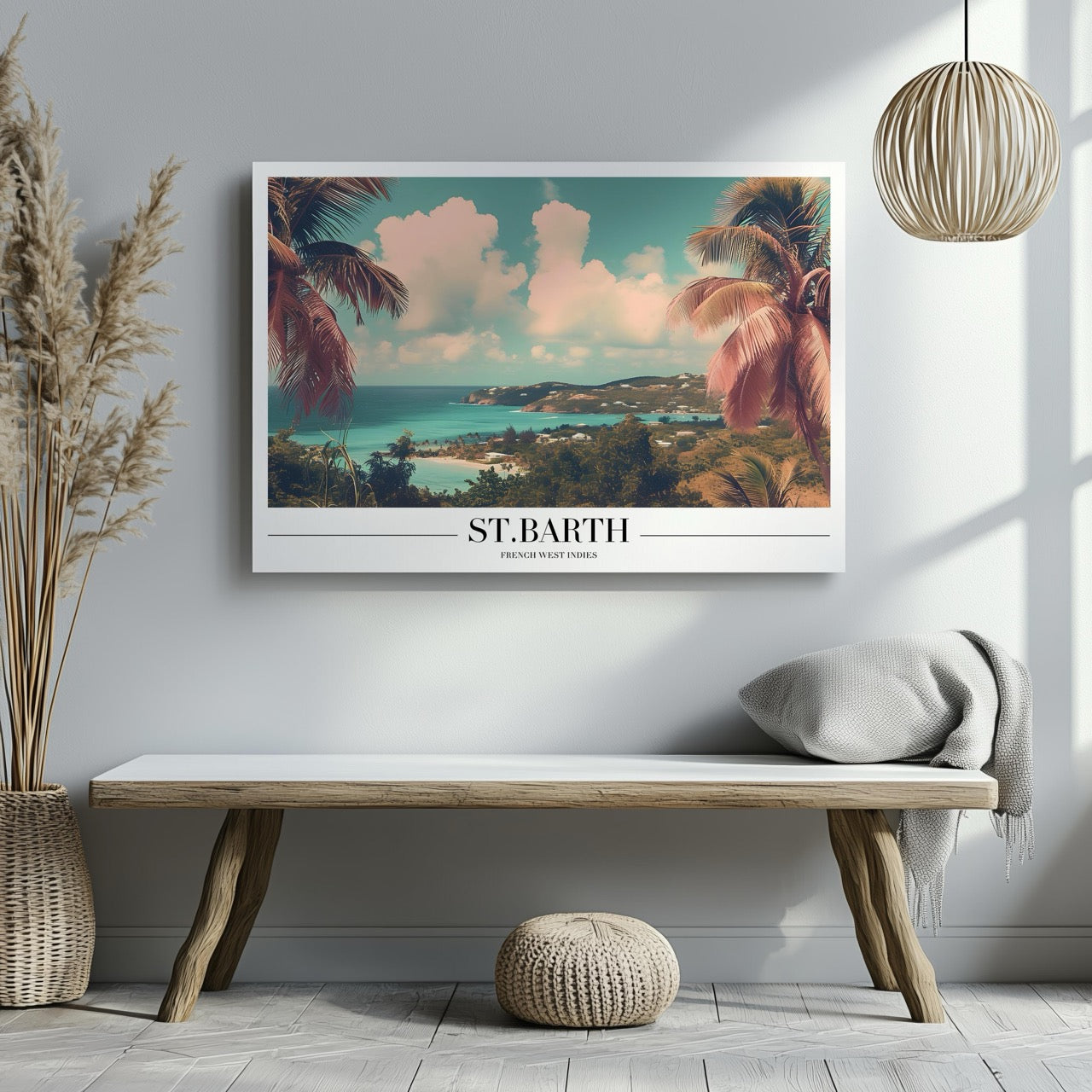 Tropical St. Barth Beach World Travel - Framed Canvas Wall Art Print | House Prints