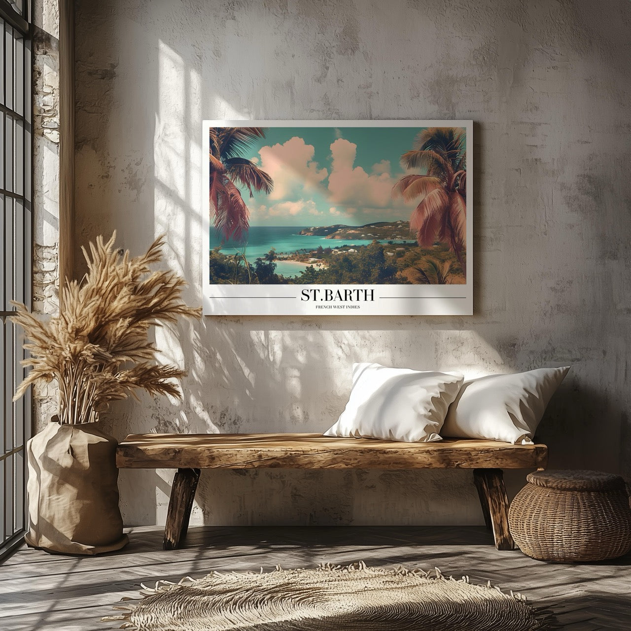 Tropical St. Barth Beach World Travel - Framed Canvas Wall Art Print | House Prints