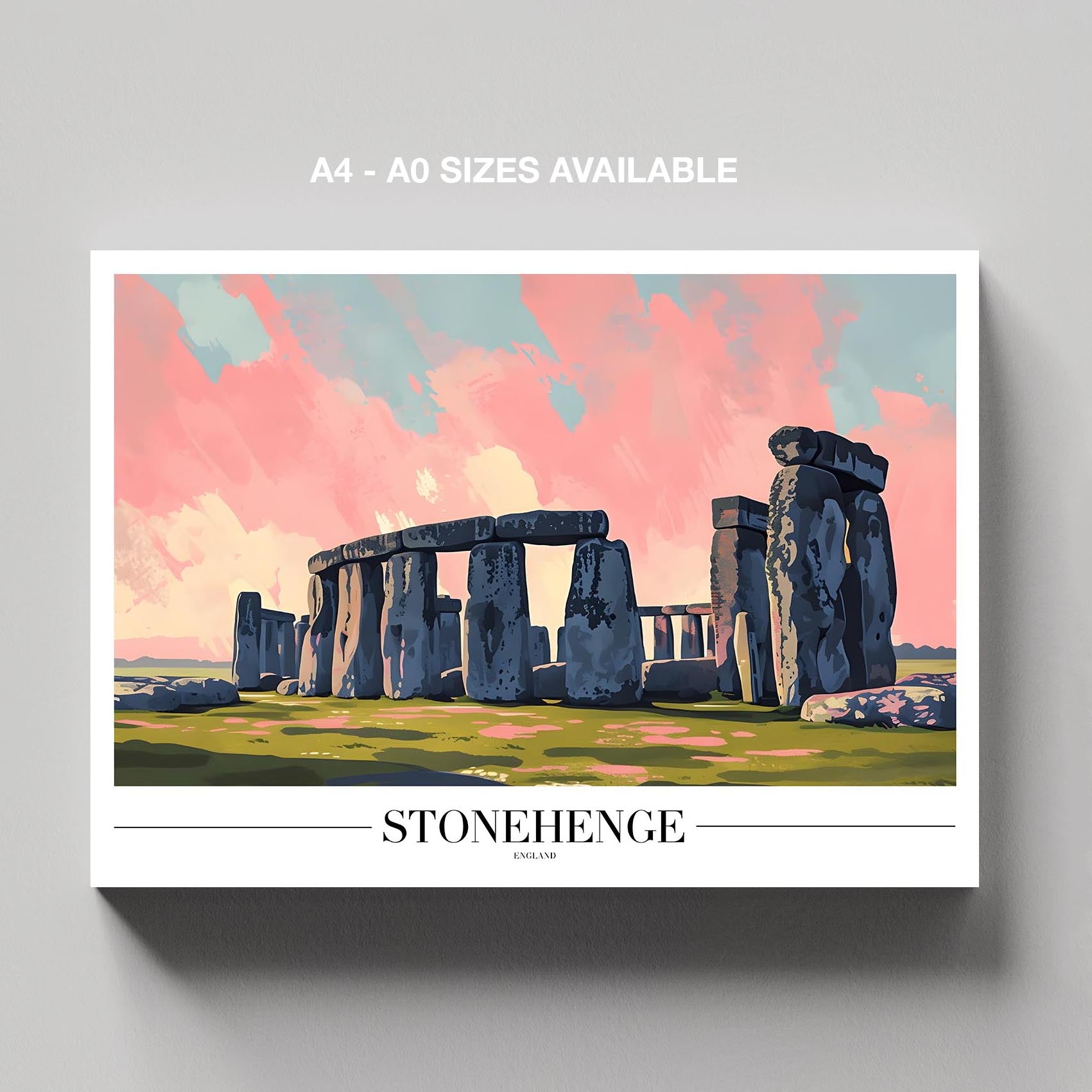 Stonehenge England Landmark World Travel - Framed Canvas Wall Art Print - House Prints