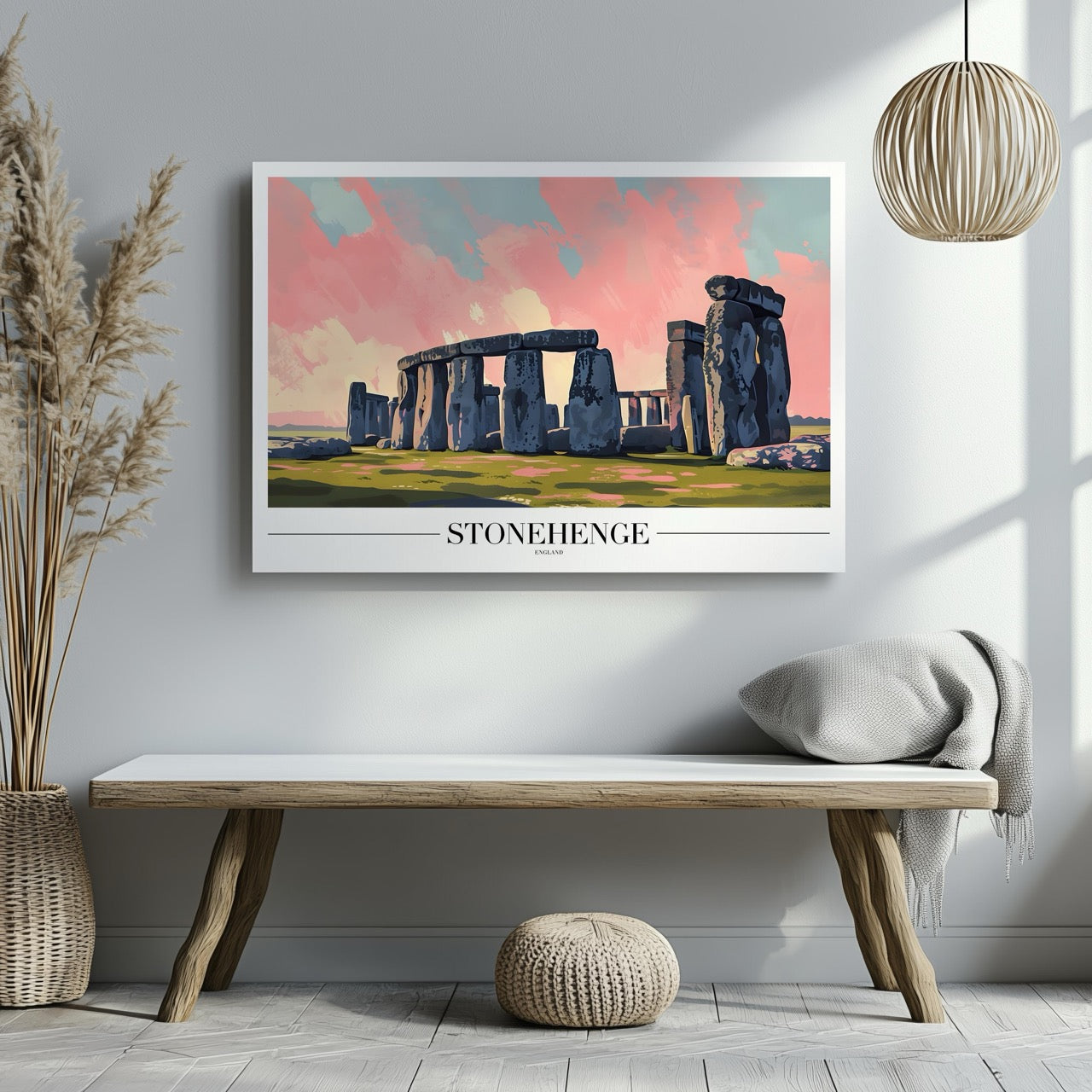Stonehenge England Landmark World Travel - Framed Canvas Wall Art Print - House Prints