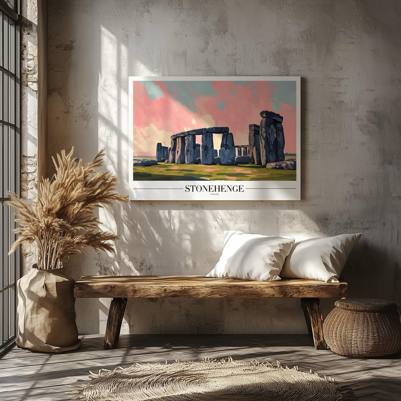 Stonehenge England Landmark World Travel - Framed Canvas Wall Art Print - House Prints