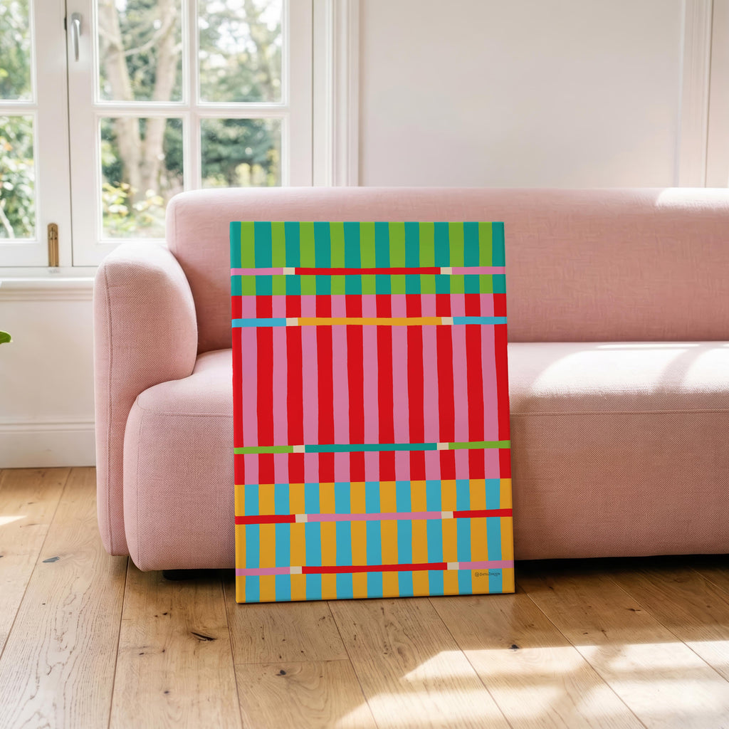Stripe Hype 1 - Seta Zakian - Framed Canvas Wall Art Print | House Prints