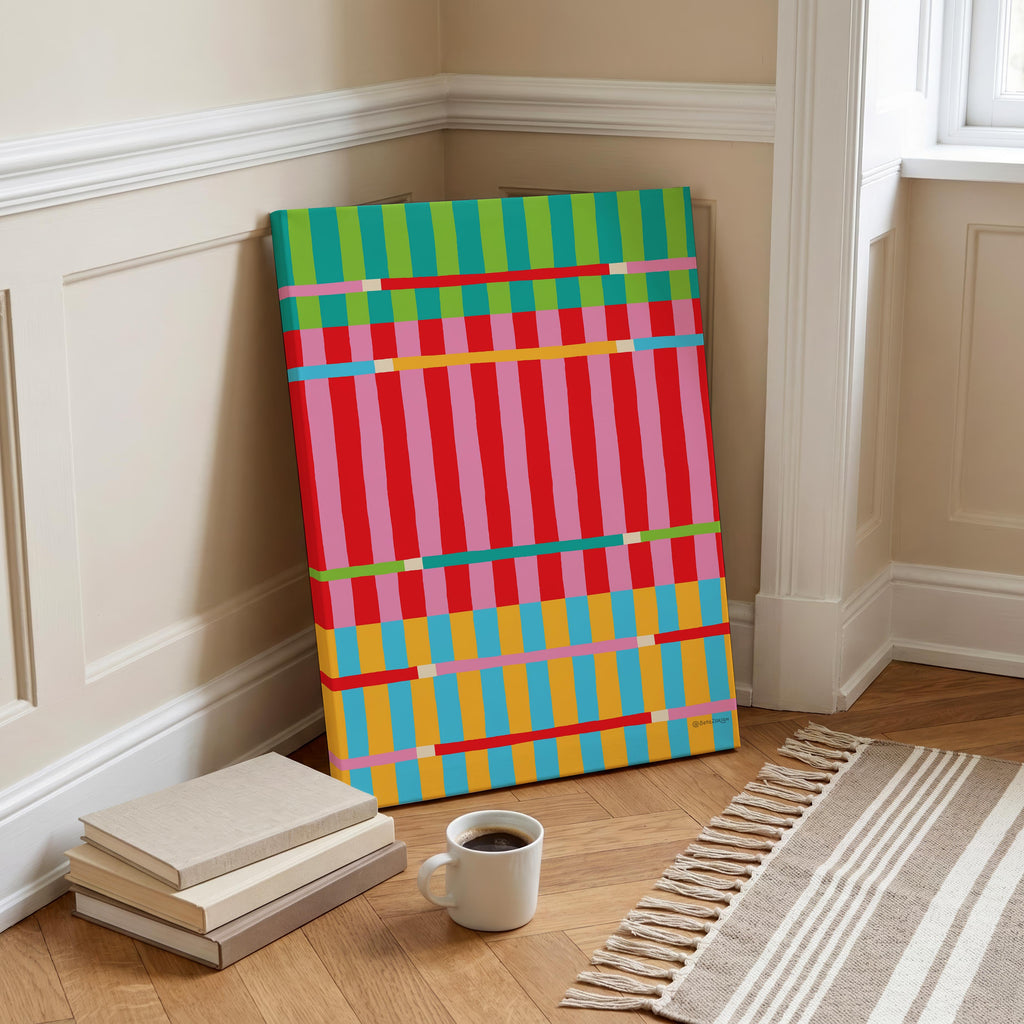 Stripe Hype 1 - Seta Zakian - Framed Canvas Wall Art Print | House Prints