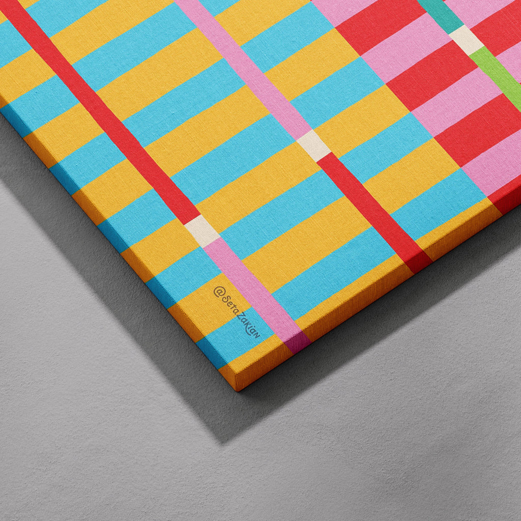 Stripe Hype 1 - Seta Zakian - Framed Canvas Wall Art Print | House Prints