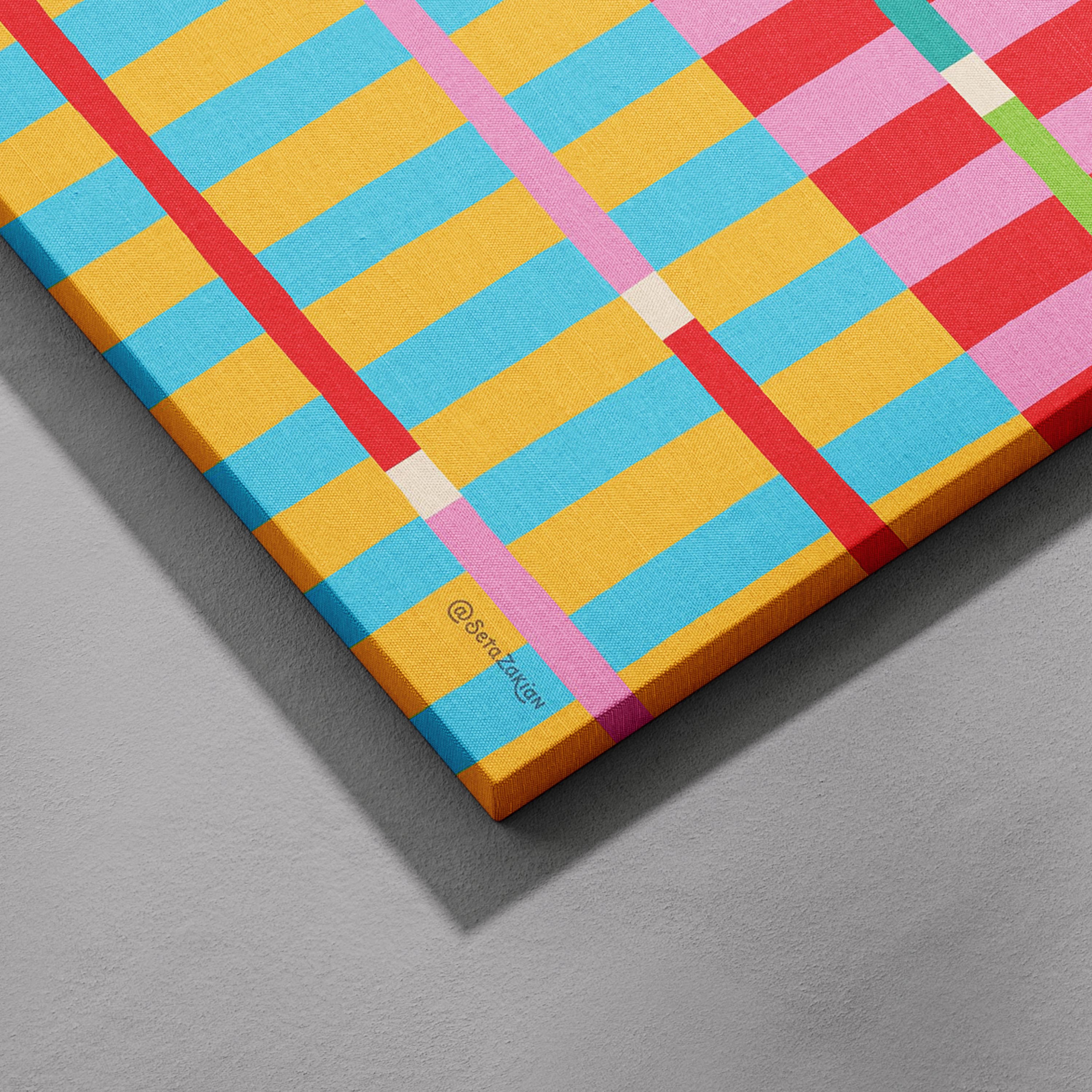 Stripe Hype 1 - Seta Zakian - Framed Canvas Wall Art Print | House Prints