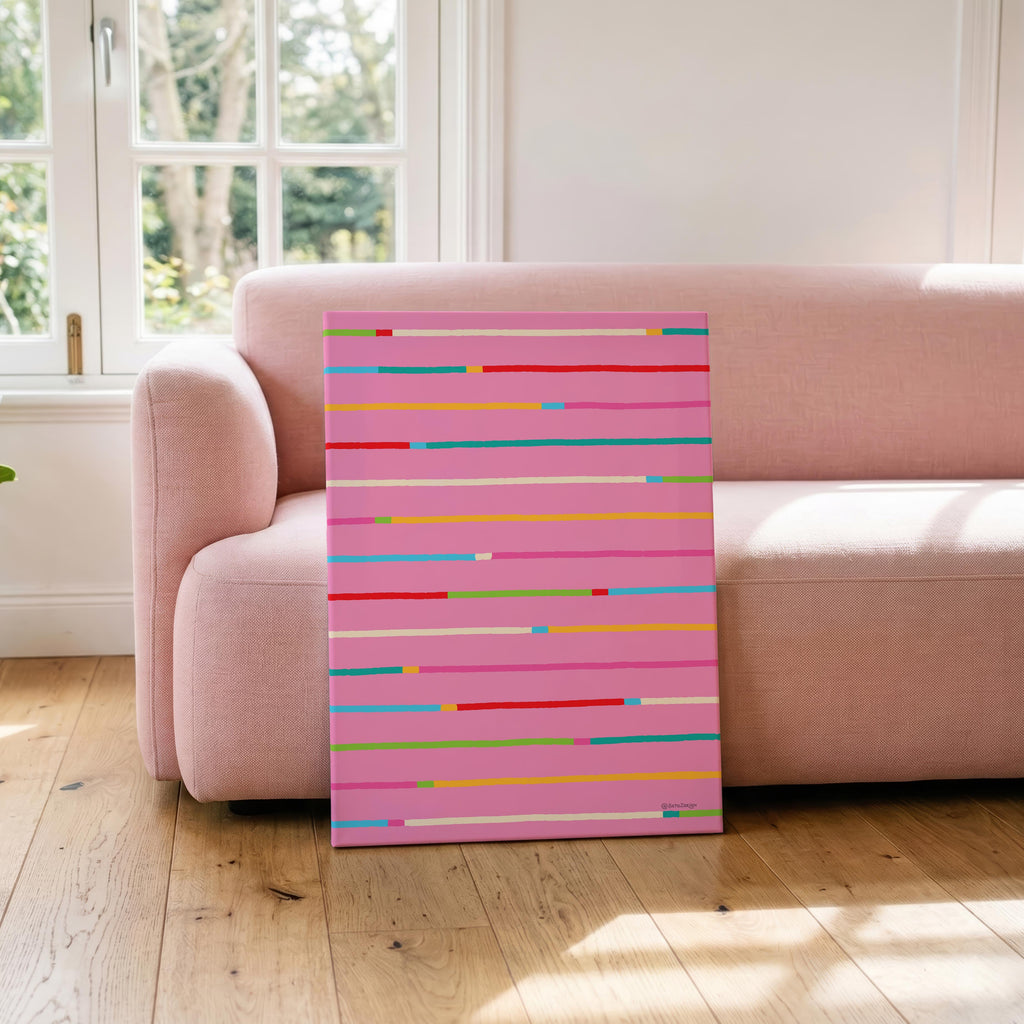 Stripe Hype 2 - Seta Zakian - Framed Canvas Wall Art Print | House Prints