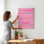 Stripe Hype 2 - Seta Zakian - Framed Canvas Wall Art Print | House Prints