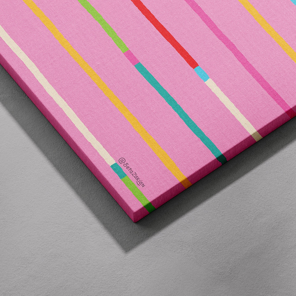 Stripe Hype 2 - Seta Zakian - Framed Canvas Wall Art Print | House Prints