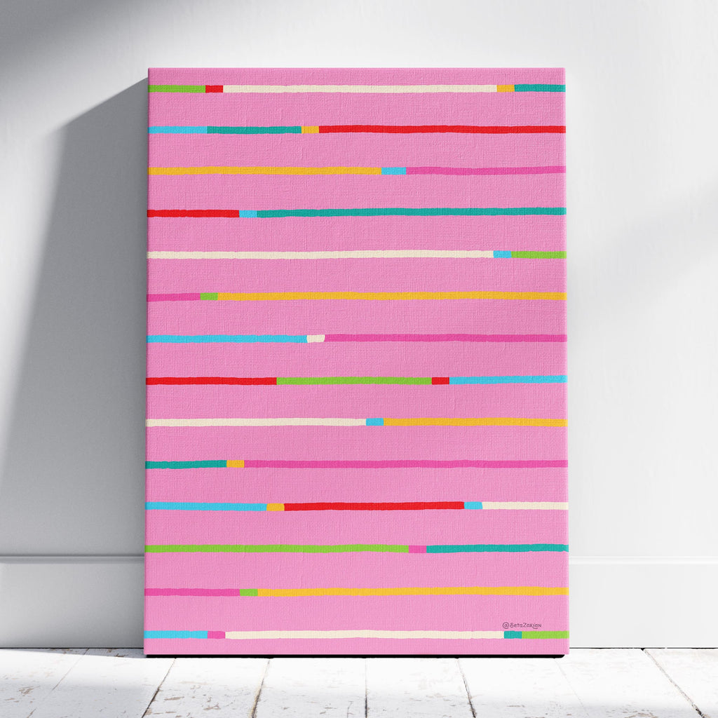 Stripe Hype 2 - Seta Zakian - Framed Canvas Wall Art Print | House Prints