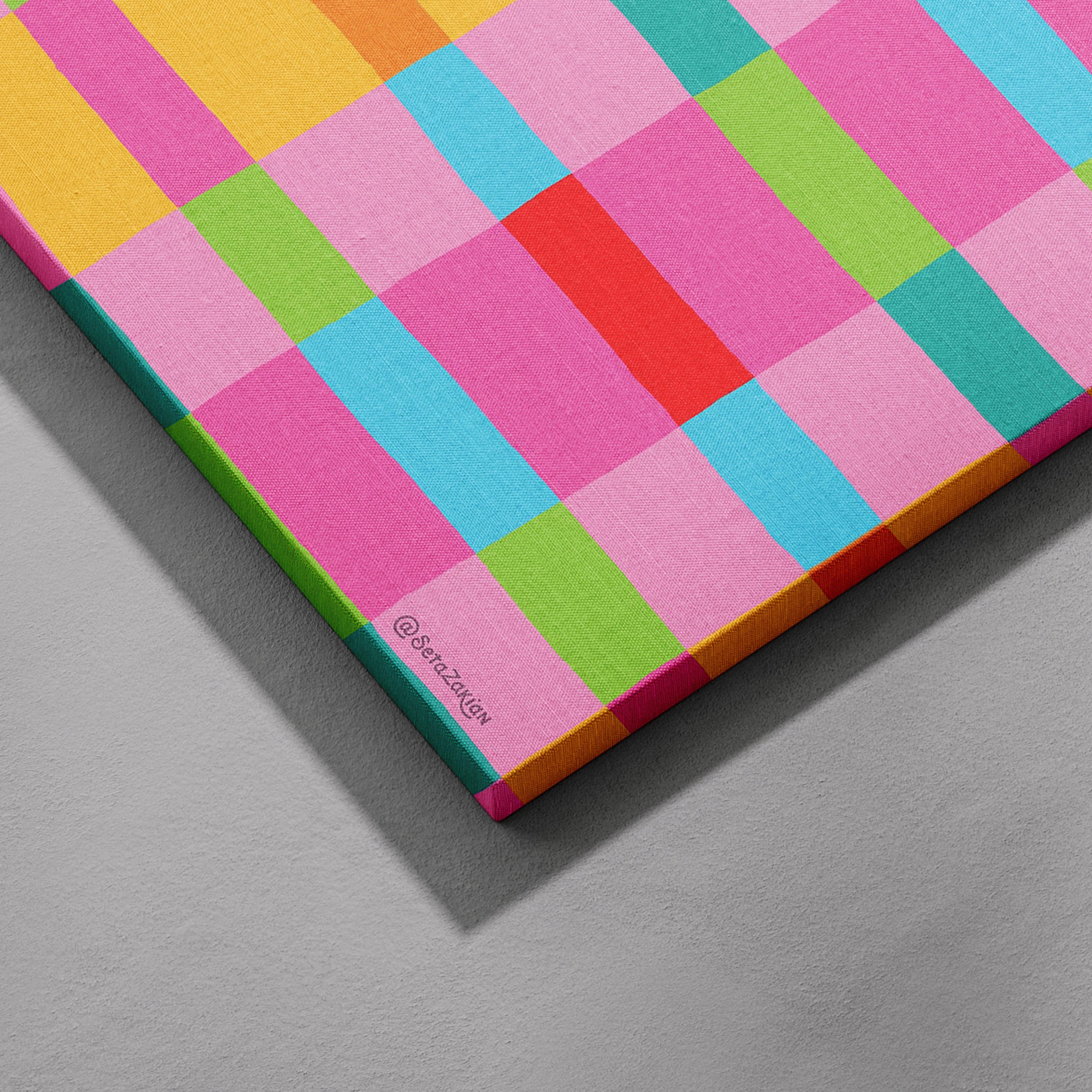 Stripe Hype 3 - Seta Zakian - Framed Canvas Wall Art Print | House Prints