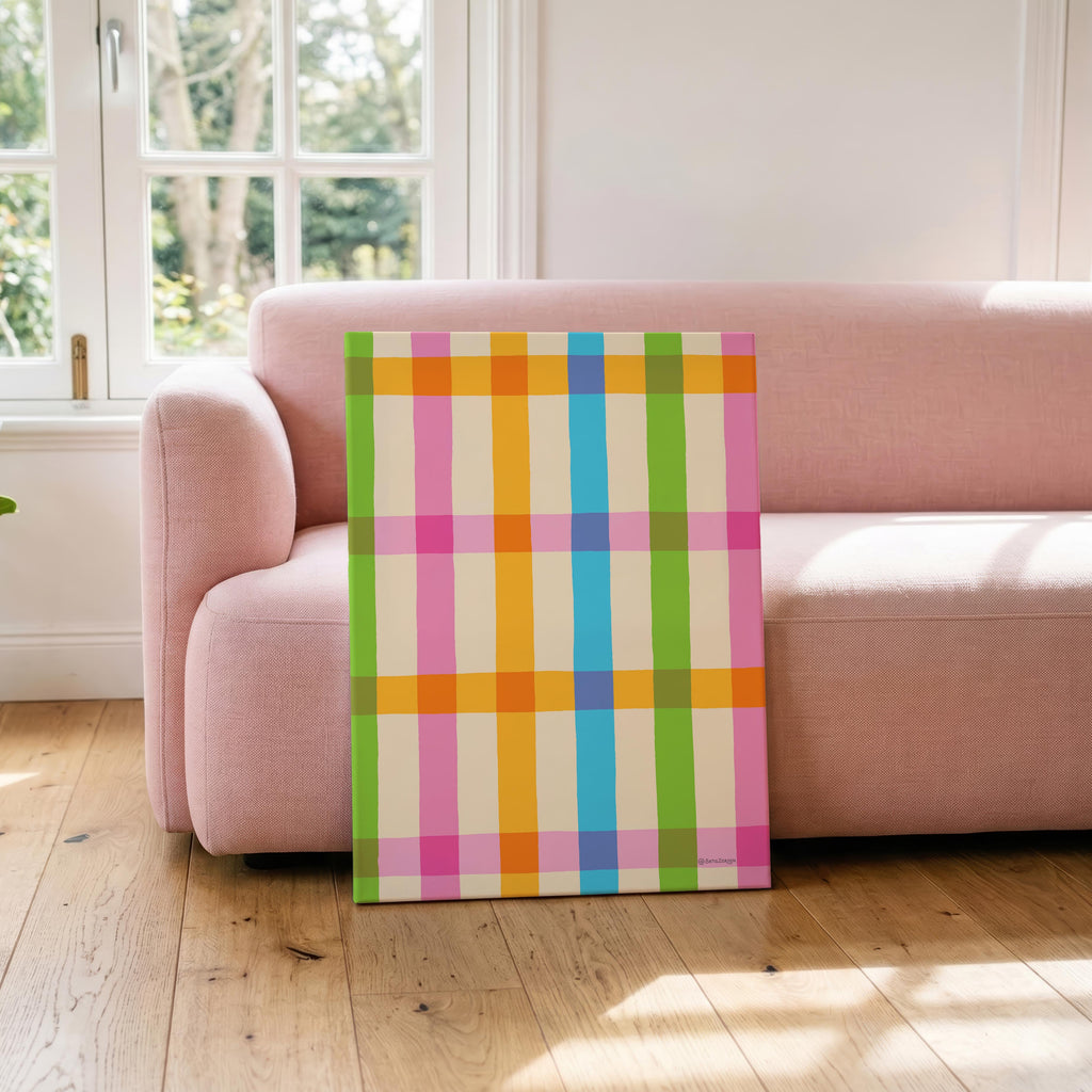 Stripe Hype 4 - Seta Zakian - Framed Canvas Wall Art Print | House Prints