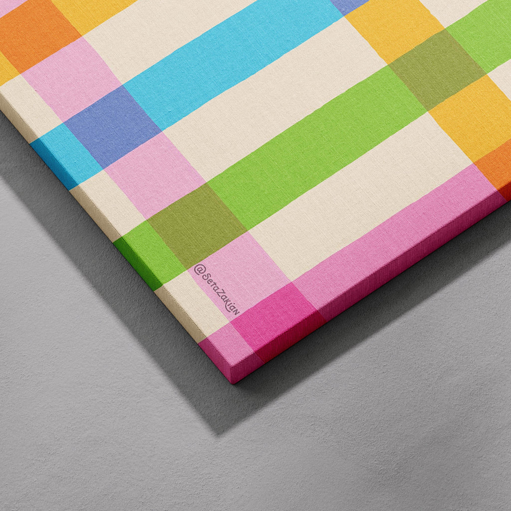 Stripe Hype 4 - Seta Zakian - Framed Canvas Wall Art Print | House Prints