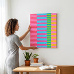 Stripe Hype 5 - Seta Zakian - Framed Canvas Wall Art Print | House Prints