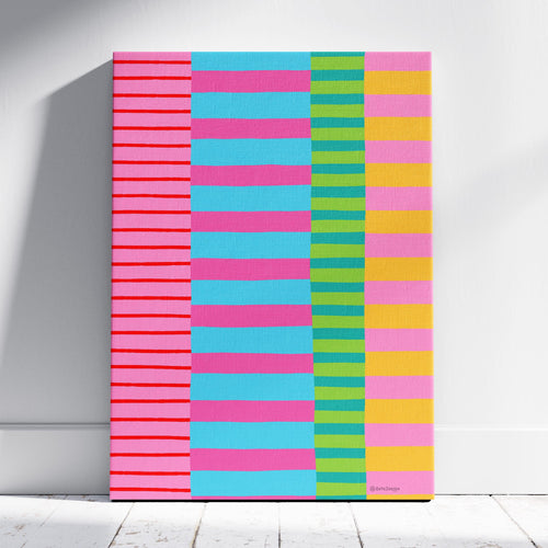 Stripe Hype 5 - Seta Zakian - Framed Canvas Wall Art Print | House Prints