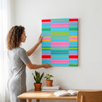 Stripe Hype 6 - Seta Zakian - Framed Canvas Wall Art Print | House Prints